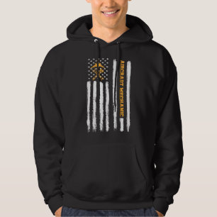Aeroplane Mechanic Aviation Technician American Fl Hoodie