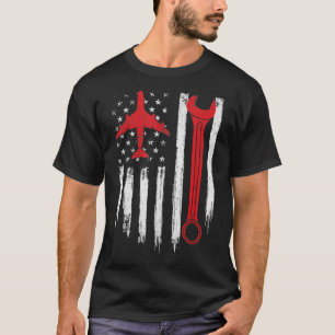 Aeroplane Mechanic Tools Aviation Technician Plan T-Shirt