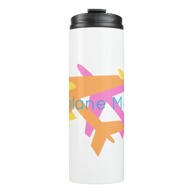Aeroplane Mode Pilot Flying Travel Colourful Fun Thermal Tumbler (Front)