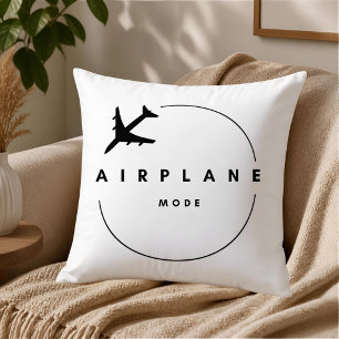 Aeroplane Mode,Travel, Minimalist Script, Aviation Cushion