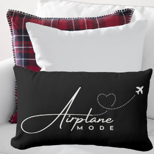Aeroplane Mode,Travel, Minimalist Script, Aviation Lumbar Cushion