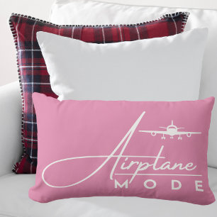 Aeroplane Mode,Travel, Minimalist Script, Aviation Lumbar Cushion