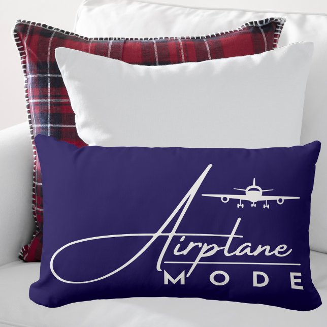 Aeroplane Mode,Travel, Minimalist Script, Aviation Lumbar Cushion (Creator Uploaded)