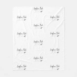 Aeroplane Mode with Heart in Black Fleece Blanket