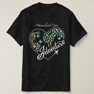 Aeroplane Mode Women Love Heart Graphic Adventure  T-Shirt