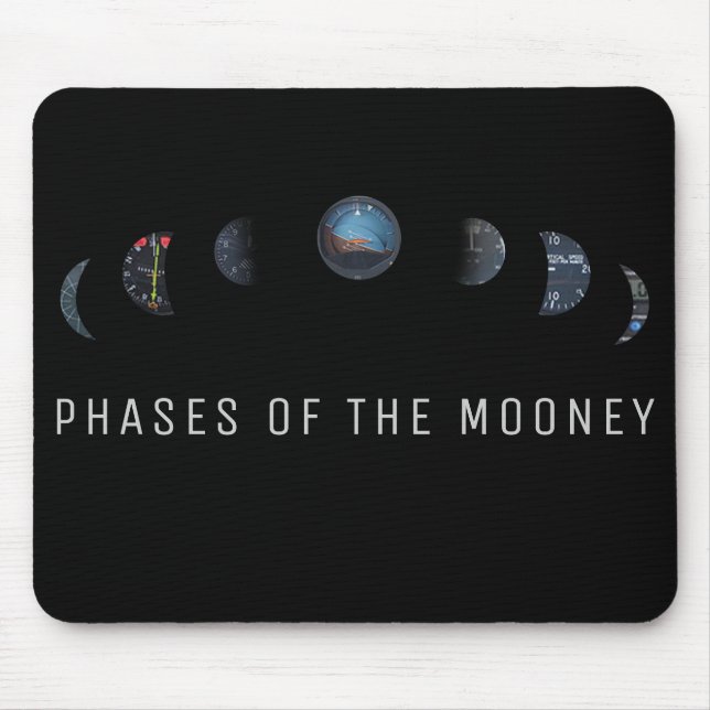 Aeroplane mouse pad, phases of mooney instruments mouse pad (Front)
