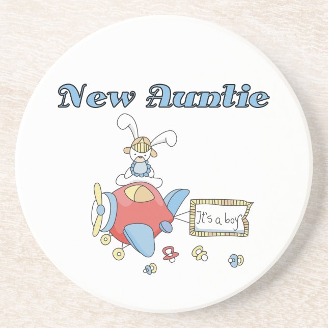 Aeroplane New Aunt of Boy T-shirts and Gifts Coaster (Front)