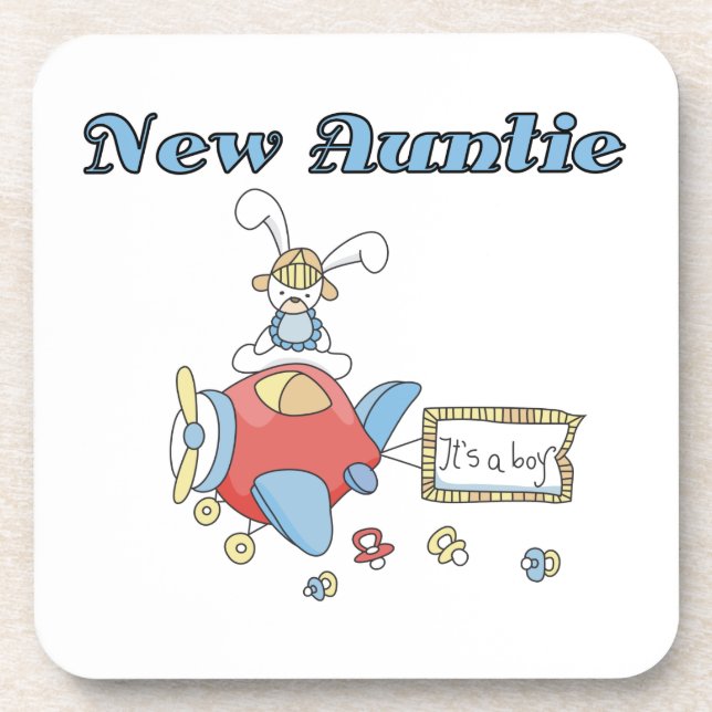 Aeroplane New Aunt of Boy T-shirts and Gifts Coaster (Front)