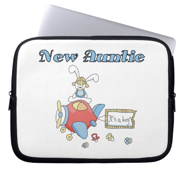 Aeroplane New Aunt of Boy T-shirts and Gifts Laptop Sleeve (Front)