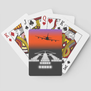Aeroplane Night Landing Playing Cards