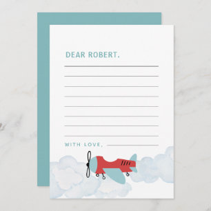 Aeroplane Oh My Time Flies Time Capsule Note Card