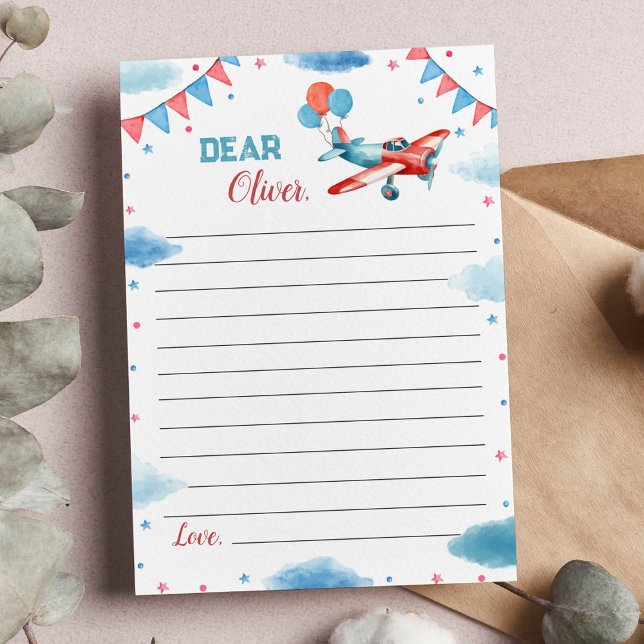 Aeroplane Oh My Time Flies Time Capsule Note Card (Creator Uploaded)