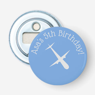 Aeroplane on Blue Personalised Bottle Opener