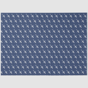 Aeroplane on Dark Grey Blue Tissue Paper