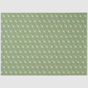 Aeroplane on Grey Geen Tissue Paper