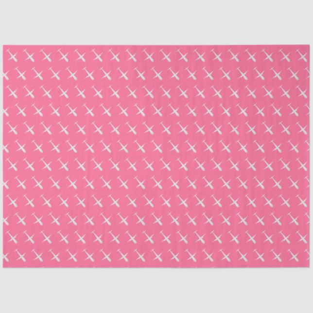 Aeroplane on Rosy Pink Tissue Paper (Front)