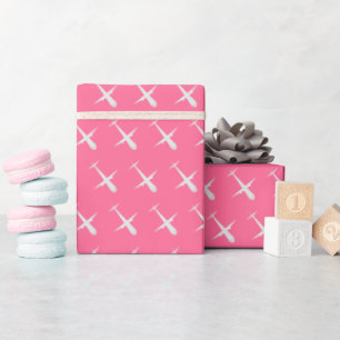 Aeroplane on Rosy Pink Wrapping Paper