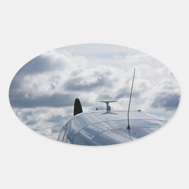 Aeroplane Oval Sticker (Front)