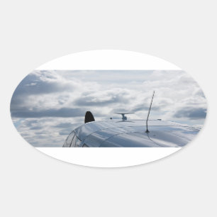 Aeroplane Oval Sticker