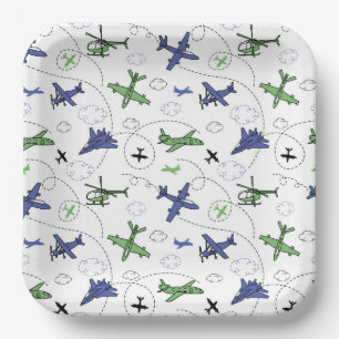 Aeroplane Paper Plates, Aircraft Party Supplies Plate