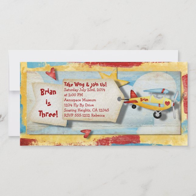 Aeroplane Party Invitation (Front)