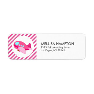 Aeroplane Party Return Address Label