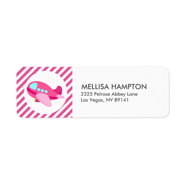 Aeroplane Party Return Address Label (Front)