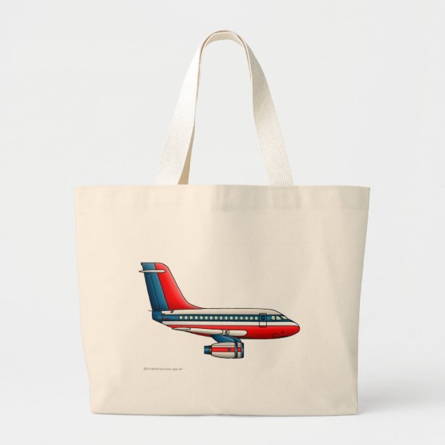Aeroplane Passenger Jet Plane Bags/Totes Large Tote Bag (Front)