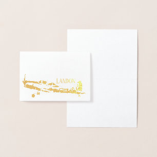 Aeroplane Personalised Gold Foil Stationery Card