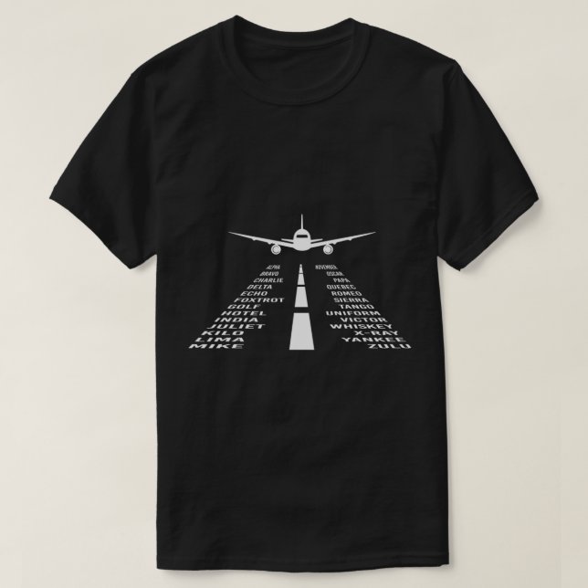 Aeroplane Phonetic Alphabet  Pilot Gift   T-Shirt (Design Front)