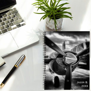 Aeroplane Photo Pilot Aviator Fun Aviation Custom Notebook