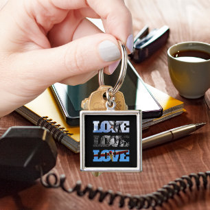Aeroplane Photos in LOVE frame, Aviation Birthday Key Ring