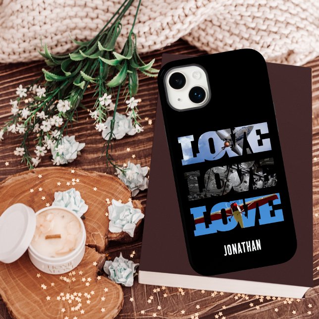 Aeroplane Photos in LOVE frame, Aviation Custom Case-Mate iPhone Case (Creator Uploaded)