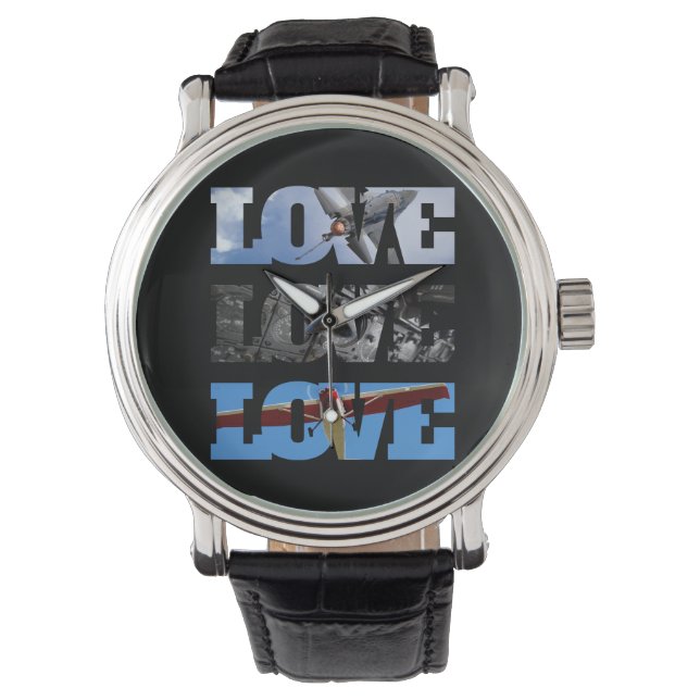 Aeroplane Photos in LOVE frame, Aviation Simple Watch (Front)