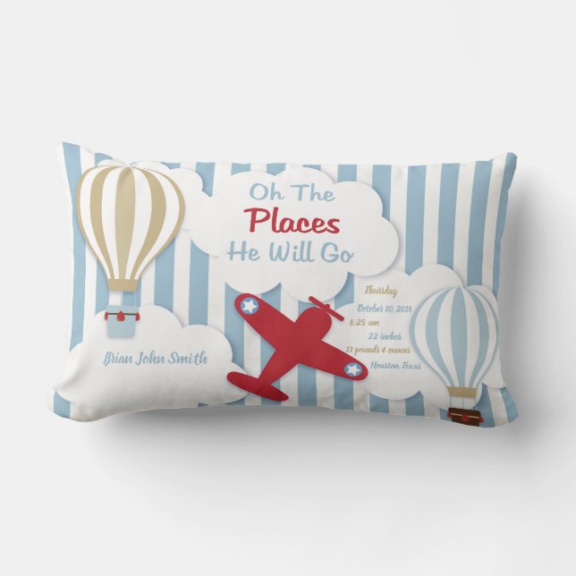 Aeroplane Pillow Baby Keepsake (Front)