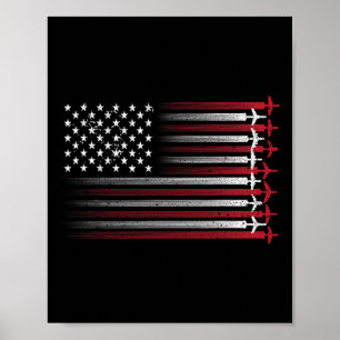 Aeroplane Pilot Art For Men Women Aviation 4th Of  Poster