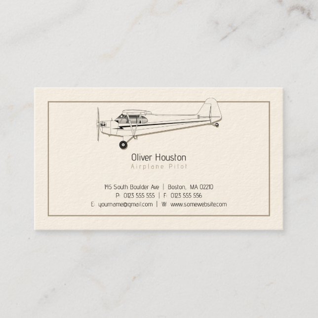 Aeroplane Pilot | Aviation Business Card (Front)