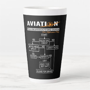 Aeroplane Pilot Aviation Trouble Shooting Guide Latte Mug