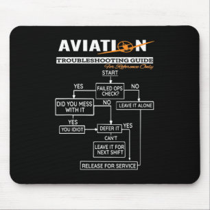 Aeroplane Pilot Aviation Trouble Shooting Guide Mouse Pad
