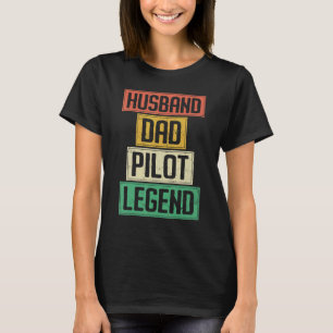 Aeroplane Pilot Dad Father Vintage Retro Husband D T-Shirt