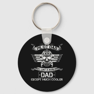 Aeroplane Pilot Dad Just Normal But Much Cooler Da Key Ring