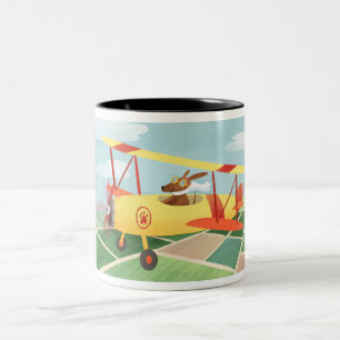 Aeroplane Pilot Dogs Two-Tone Coffee Mug