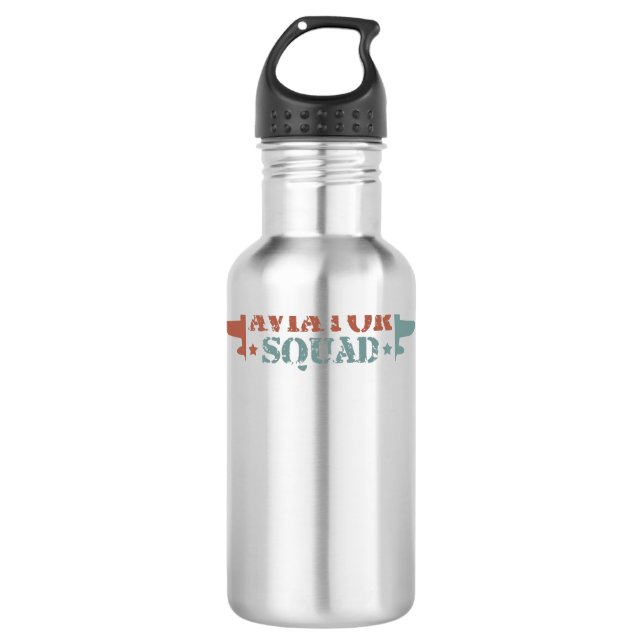 Aeroplane Pilot Flying Cool Aviator Gift 710 Ml Water Bottle (Front)