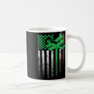 Aeroplane Pilot Flying Irish American Flag St. Pat Coffee Mug