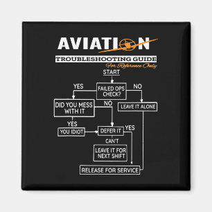 Aeroplane Pilot  Funny Pilot Troubleshooting Guide Magnet