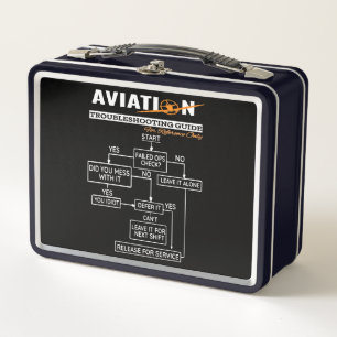 Aeroplane Pilot  Funny Pilot Troubleshooting Guide Metal Lunch Box