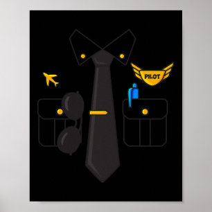 Aeroplane Pilot Halloween Boys Kids Poster