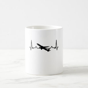 Aeroplane Pilot Heartbeat Planespotting Gifts Coffee Mug