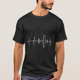 Aeroplane Pilot Heartbeat RC Plane EKG Love Flying T-Shirt