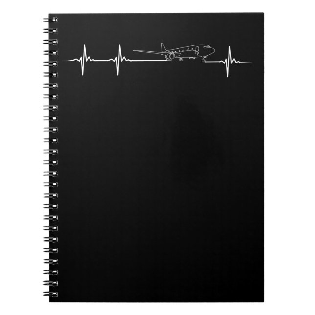 Aeroplane Pilot Pilot Heartbeat Notebook (Front)